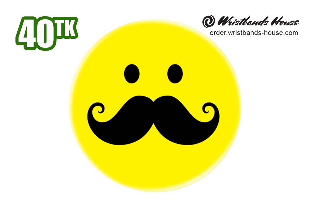 Smile with Mustache Badge